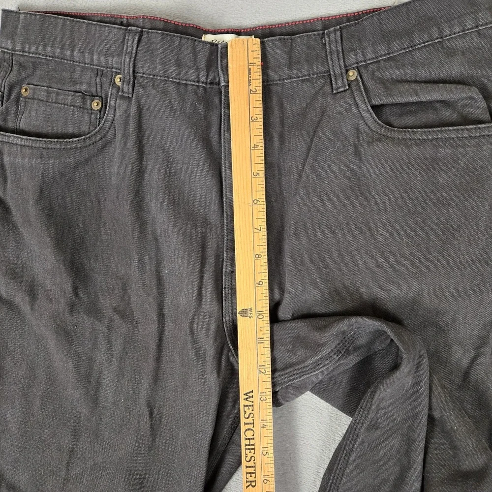 Eddie Bauer Jeans Mens 38x34 Black Canvas Stretch Classic Fit Straight‎ Workwear
